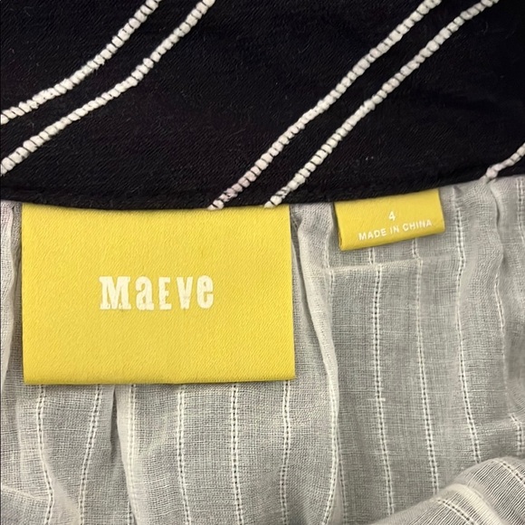 Maeve Navy A Line Mini Skirt w/ White Stitching Stripes - Size 4 - Picture 2 of 13